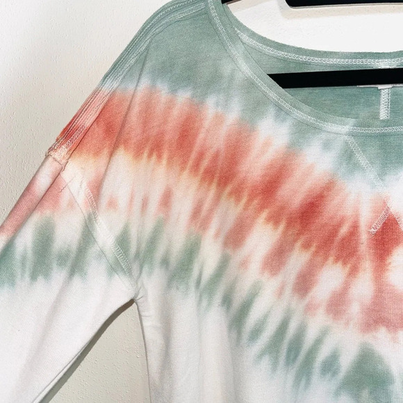 Maurices Mint Green & White Tie-dye Wide Neck Pullover Sweatshirt Xsmall Women’s - Picture 4 of 12